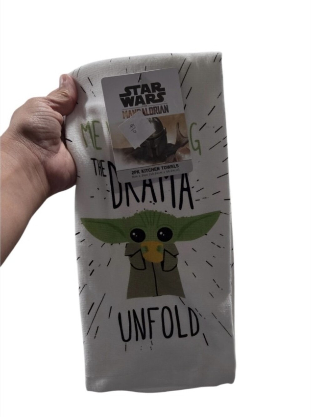 Star Wars The Mandalorian Kitchen Towel "Me Watching The Drama Unfold" 2pk